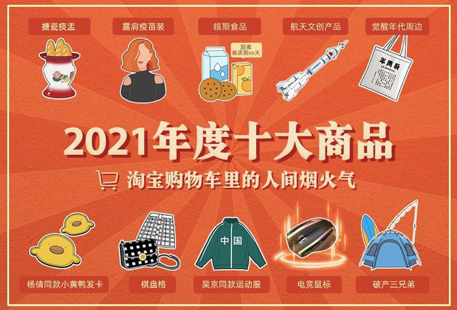 淘寶發(fā)布2021年度十大商品，露肩疫苗裝、搪瓷痰盂等入選