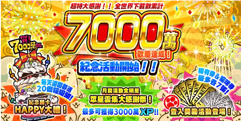 《貓咪大戰(zhàn)爭》世界下載人數(shù)突破7000萬紀(jì)念活動(dòng)展開
