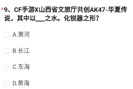 《穿越火線槍戰(zhàn)王者》cf手游X山西省文旅廳共創(chuàng)AK47-華夏傳說，其中以___之水?；J器之形?