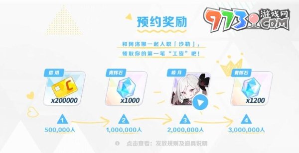 《蔚藍(lán)檔案》公測預(yù)約獎勵一覽
