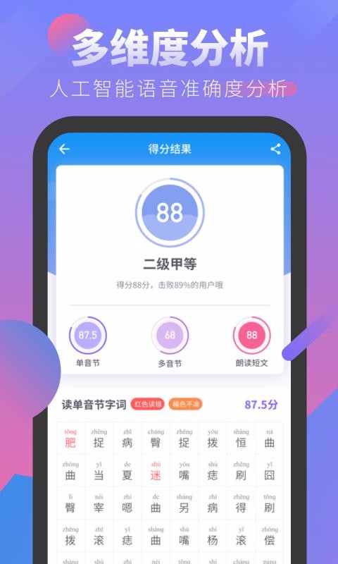 普通話發(fā)音學(xué)習(xí)測(cè)試截圖(4)