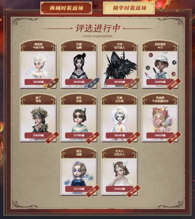 《第五人格》四周年返場皮膚投票入口分享