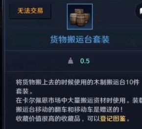 《黑色沙漠手游》貨物搬運臺套裝獲取方法