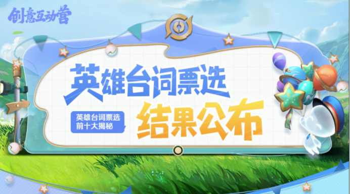 《王者榮耀》“選英雄臺(tái)詞，成為游戲內(nèi)個(gè)性表情”活動(dòng)投票結(jié)果公開