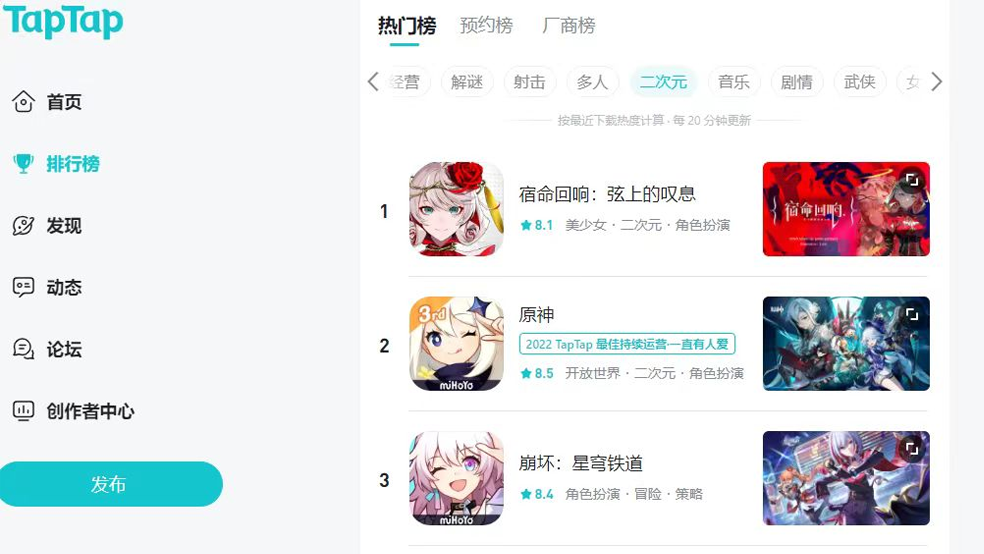 《宿命回響：弦上的嘆息》iOS免費(fèi)榜第一，多平臺(tái)摘得最熱桂冠